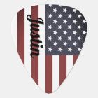 Patriotic vintage faded American flag custom name