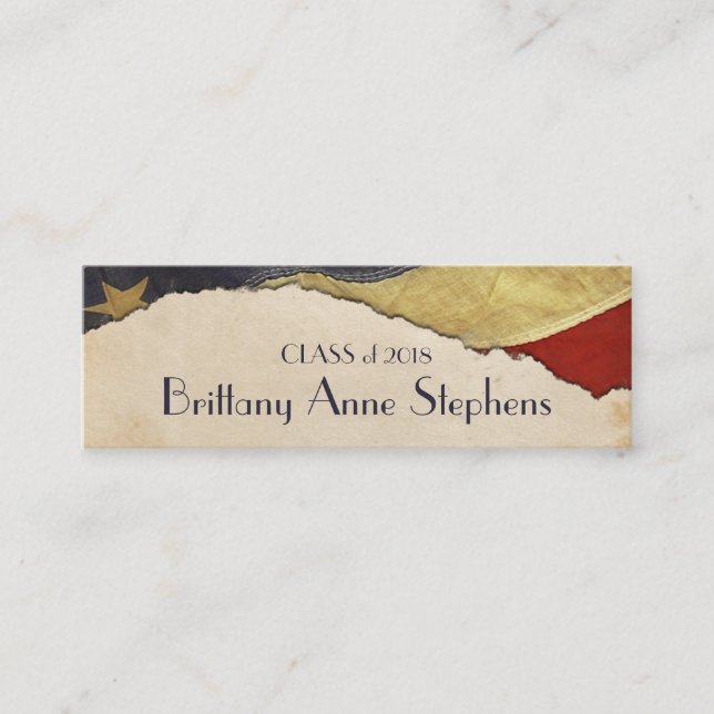 Patriotic Vintage Flag Graduation Name Insert (Front)