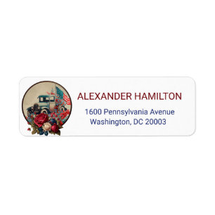 Patriotic Vintage Truck Return Address