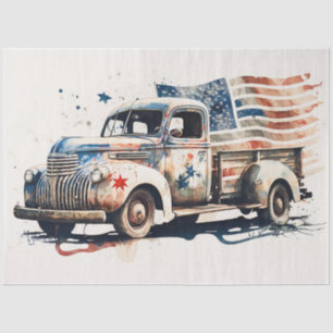 Patriotic Vintage Truck Tissue Paper