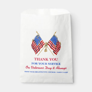 Patriotic Vintage USA Flag Thank You Veterans  Favour Bags