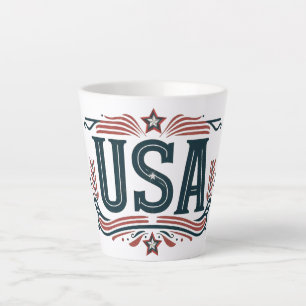 Patriotic, vintage USA  Latte Mug