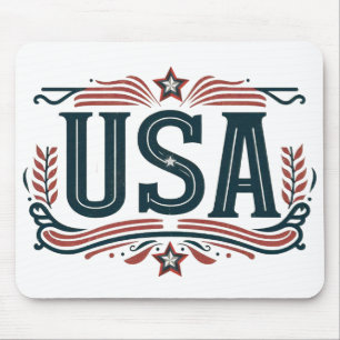 Patriotic, vintage USA Mouse Pad