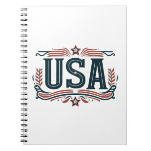 Patriotic, vintage USA Notebook
