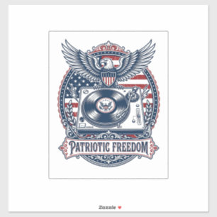 Patriotic Vinyl Collector Vector Graphic Tee