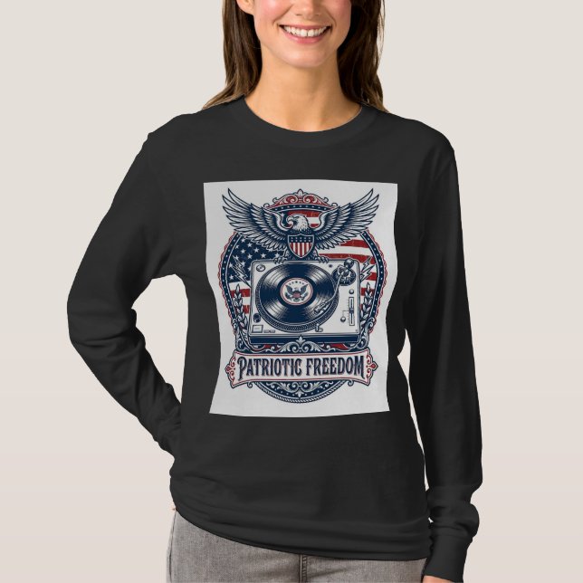 Patriotic Vinyl Collector Vector Graphic Tee (Front)