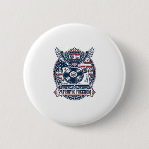 Patriotic Vinyl Collector Vector Graphic Tee 6 Cm Round Badge