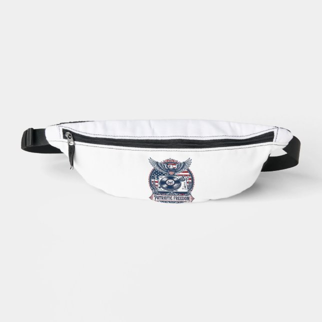 Patriotic Vinyl Collector Vector Graphic Tee Bum Bags (Front)