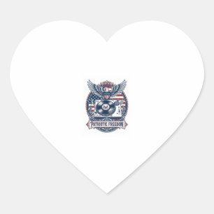 Patriotic Vinyl Collector Vector Graphic Tee Heart Sticker