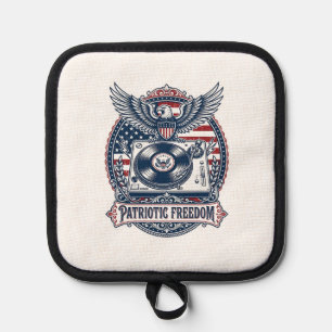 Patriotic Vinyl Collector Vector Graphic Tee Pot Holder