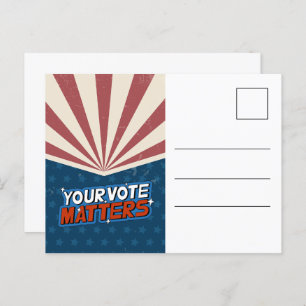 Patriotic Vote Campaign Blank  Postcard
