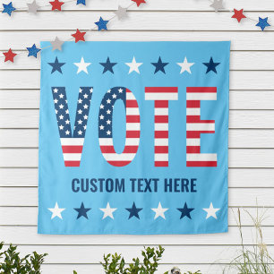 Patriotic Vote Star Stripe Custom Text Tapestry