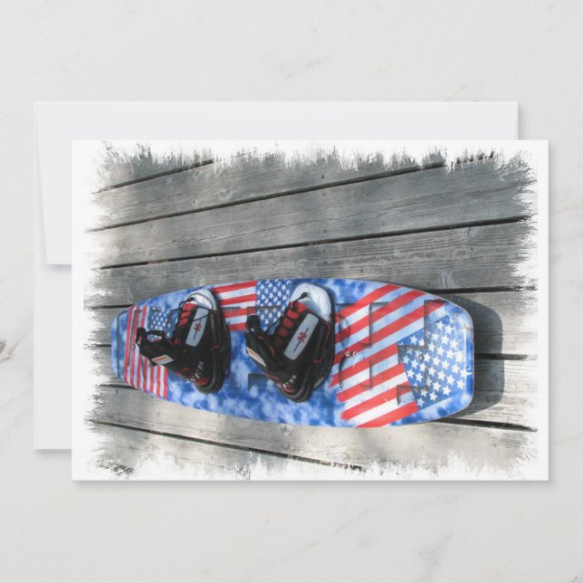 Patriotic Wakeboard Invitation (Front)