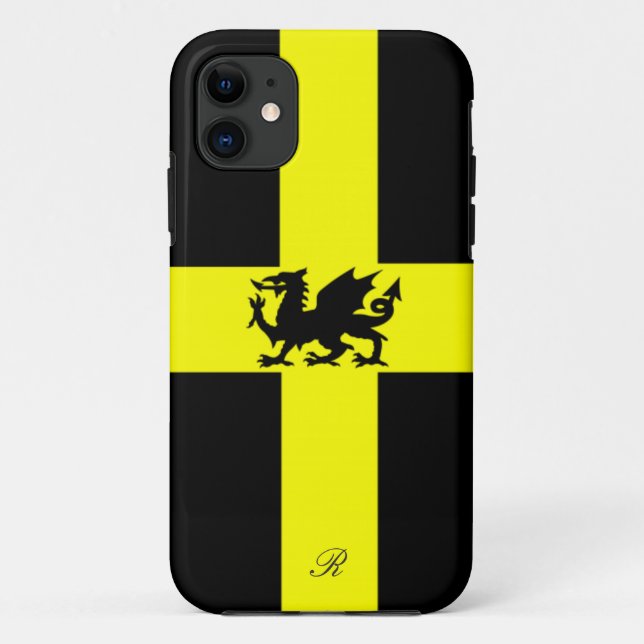 Patriotic Wales Dragon Yellow Black iPhone 5 Case (Back)