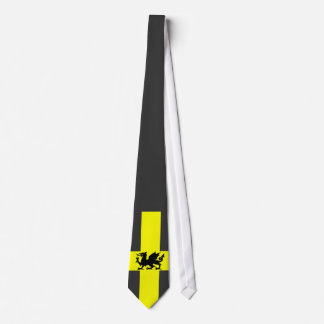 Patriotic Wales St Davids Day Dragon on Black Tie
