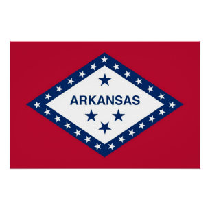 Patriotic wall poster with Flag of Arkansas State
