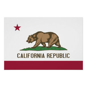 Patriotic wall poster with Flag of California