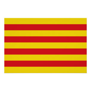 Patriotic wall poster with Flag of Catalonia