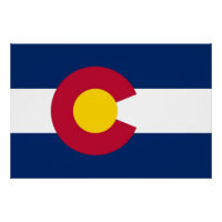 Patriotic wall poster with Flag of Colorado