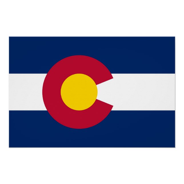 Patriotic wall poster with Flag of Colorado (Front)