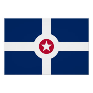 Patriotic wall poster with Flag of Indianapolis