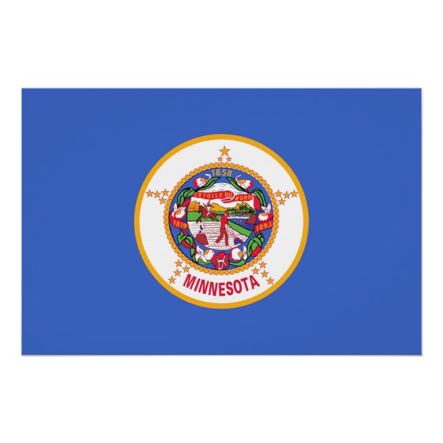 Patriotic wall poster with Flag of Minnesota (Front)