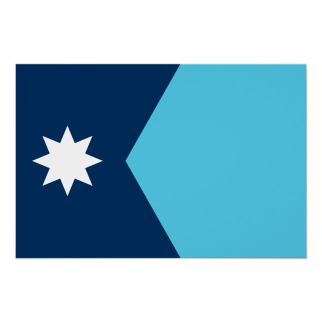 Patriotic wall poster with Flag of Minnesota, USA (Front)