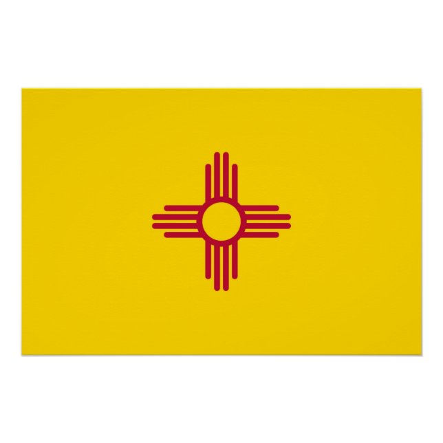 Patriotic wall poster with Flag of New Mexico (Front)