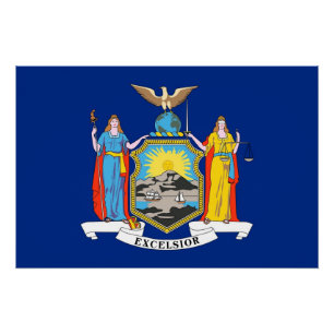 Patriotic wall poster with Flag of New York