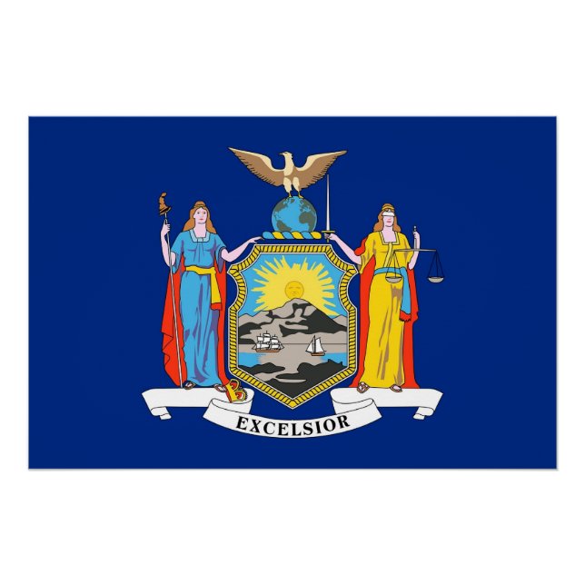 Patriotic wall poster with Flag of New York (Front)