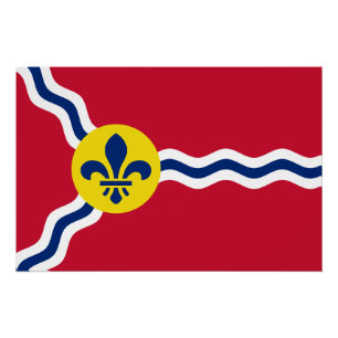Patriotic wall poster with Flag of St. Louis, USA