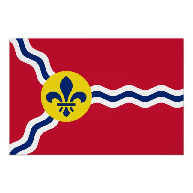 Patriotic wall poster with Flag of St. Louis, USA (Front)