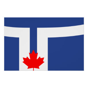 Patriotic wall poster with Flag of Toronto