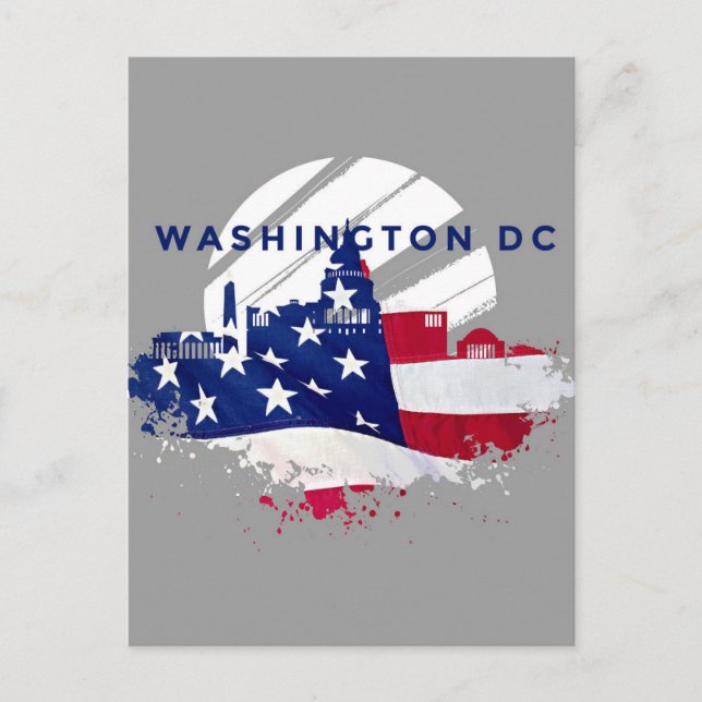 Patriotic Washington DC Postcard (Front)
