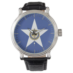 Patriotic watch with Flag of Houston