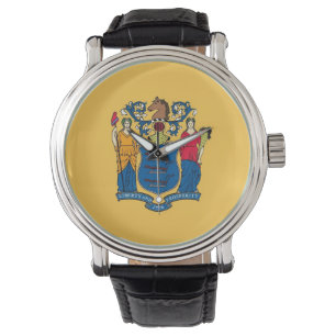 Patriotic watch with Flag of New Jersey