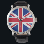 Patriotic watch with Flag of United Kingdom<br><div class="desc">Add a touch of British pride to your wrist with our exclusive hand watch featuring the flag of the United Kingdom! Crafted with meticulous attention to detail, this hand watch is more than just a timekeeping accessory; it’s a celebration of the UK's rich heritage and cultural pride. The elegant design...</div>