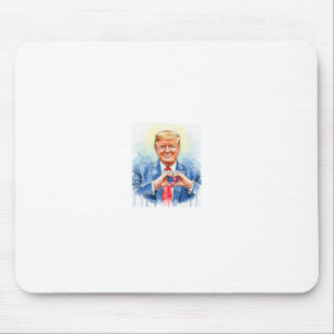 Patriotic Watercolor Trump Heart Hands  Mouse Pad