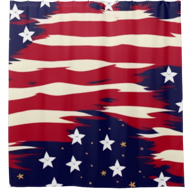 Patriotic Waves Shower Curtain (Front)