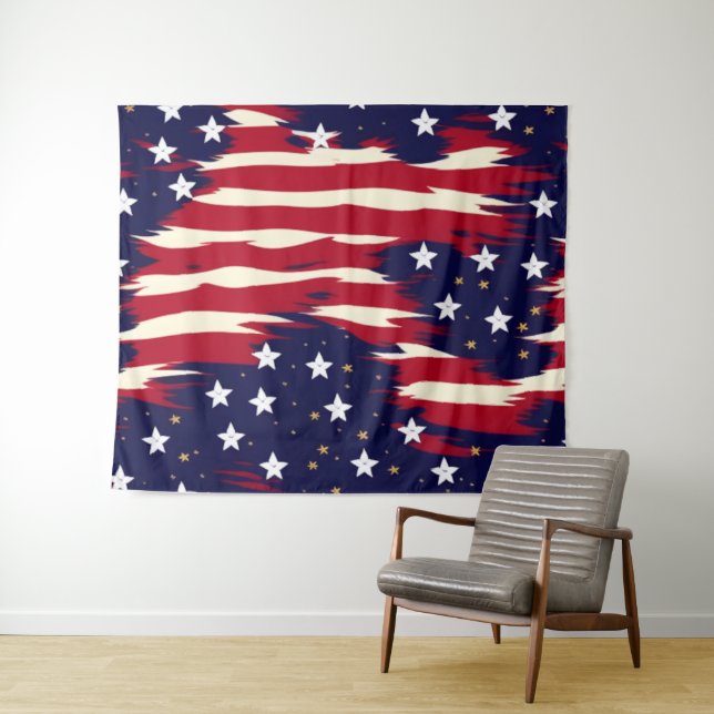 Patriotic Waves Tapestry (In Situ (Horizontal))