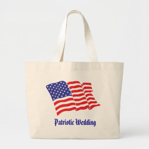 Patriotic Wedding Large Tote Bag