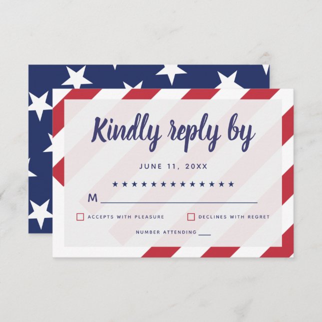 Patriotic Wedding RSVP Card (Front/Back)