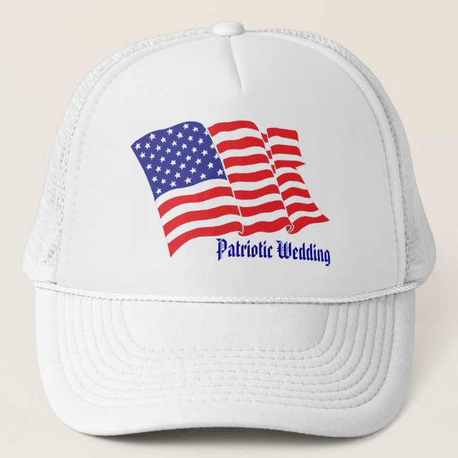 Patriotic Wedding Trucker Hat (Front)