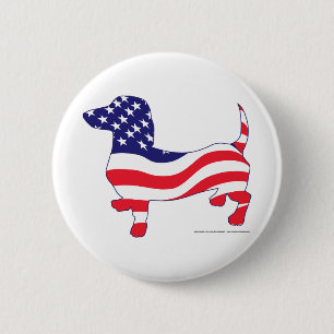 Patriotic-Weiner 6 Cm Round Badge