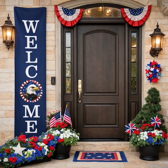 Patriotic Welcome Banner with Bald Eagle (Creator Uploaded)