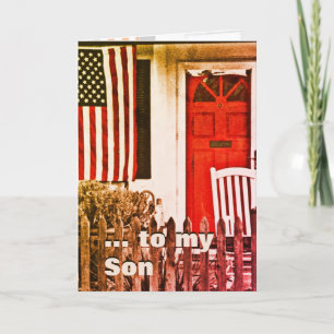 Patriotic Welcome Home Son  Military Thank You Car Card