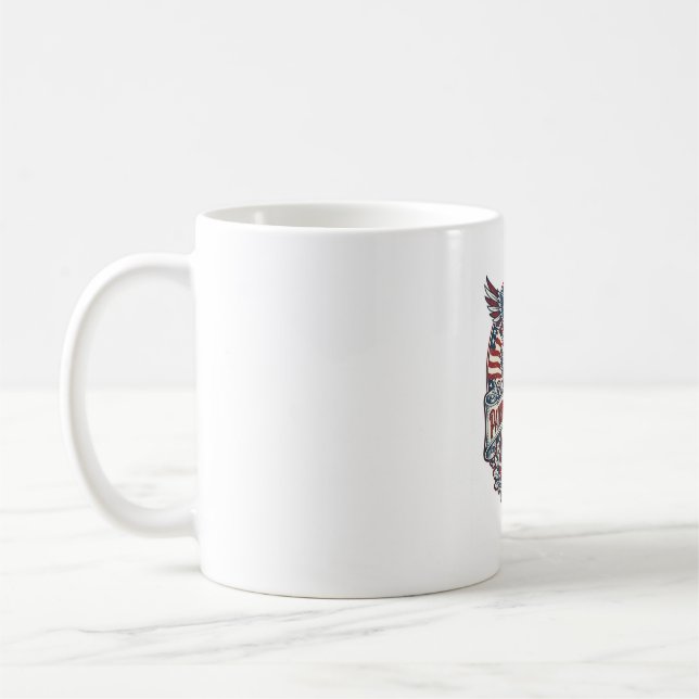 Patriotic Wellness Retreat Vector Graphic Tee Coffee Mug (Left)