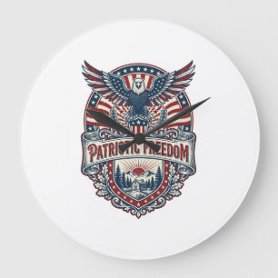 Patriotic Wellness Retreat Vector Graphic Tee Large Clock