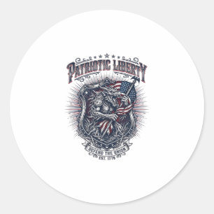 Patriotic Werewolf Patriot Horror Monster Patriot Classic Round Sticker
