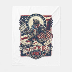 Patriotic Werewolf Patriot Horror Monster Patriot Fleece Blanket